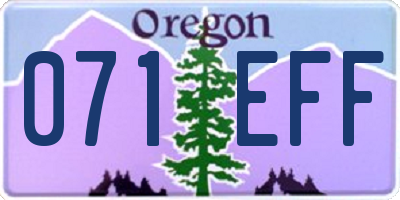 OR license plate 071EFF