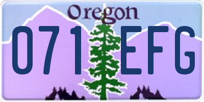 OR license plate 071EFG