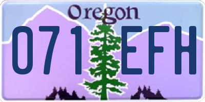 OR license plate 071EFH