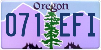 OR license plate 071EFI