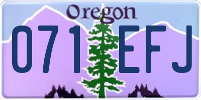 OR license plate 071EFJ