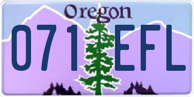 OR license plate 071EFL