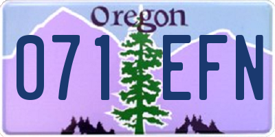 OR license plate 071EFN