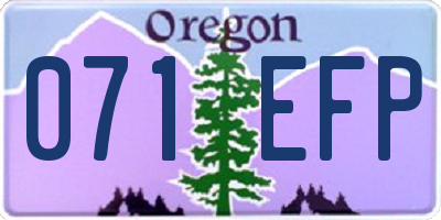 OR license plate 071EFP
