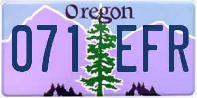 OR license plate 071EFR
