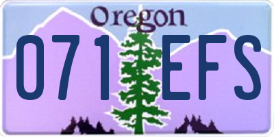 OR license plate 071EFS