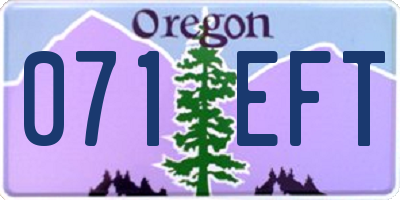 OR license plate 071EFT