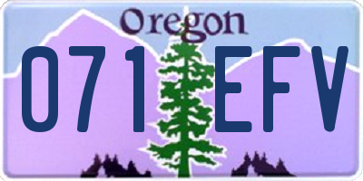OR license plate 071EFV