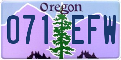OR license plate 071EFW