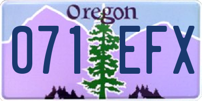 OR license plate 071EFX