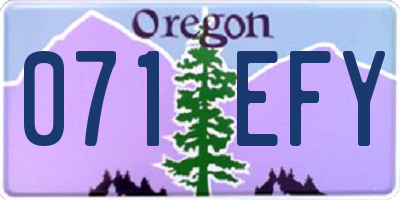OR license plate 071EFY