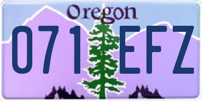 OR license plate 071EFZ