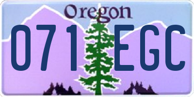 OR license plate 071EGC