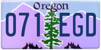 OR license plate 071EGD
