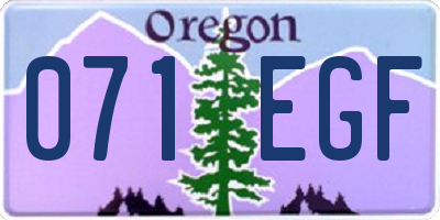 OR license plate 071EGF
