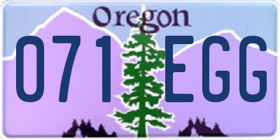 OR license plate 071EGG