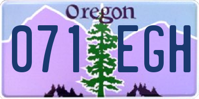 OR license plate 071EGH