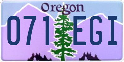 OR license plate 071EGI