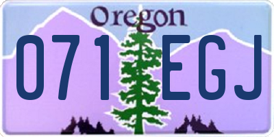 OR license plate 071EGJ