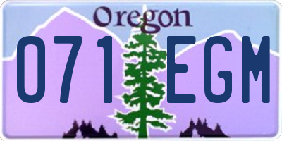 OR license plate 071EGM