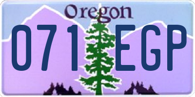 OR license plate 071EGP