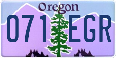 OR license plate 071EGR
