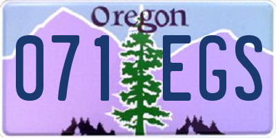 OR license plate 071EGS