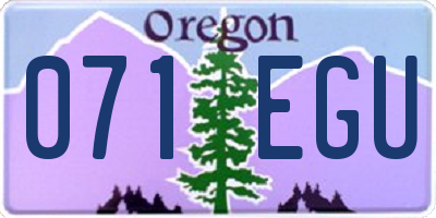 OR license plate 071EGU