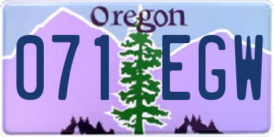 OR license plate 071EGW
