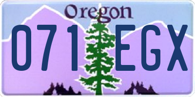 OR license plate 071EGX