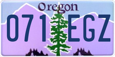 OR license plate 071EGZ