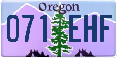OR license plate 071EHF