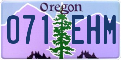 OR license plate 071EHM