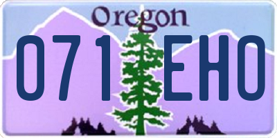 OR license plate 071EHO