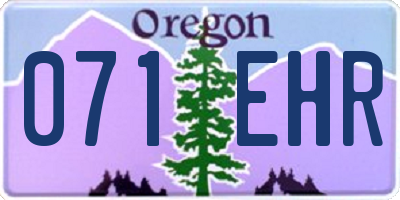 OR license plate 071EHR