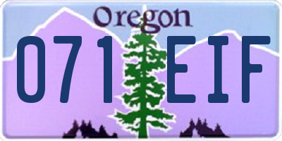 OR license plate 071EIF