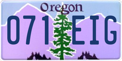 OR license plate 071EIG