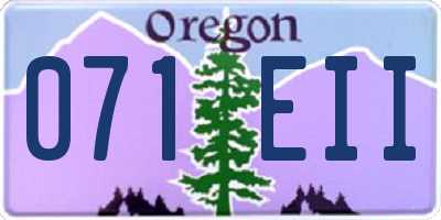 OR license plate 071EII