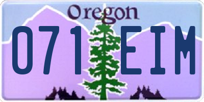OR license plate 071EIM