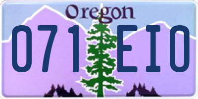 OR license plate 071EIO
