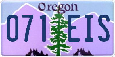 OR license plate 071EIS