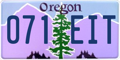 OR license plate 071EIT