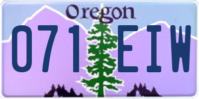 OR license plate 071EIW