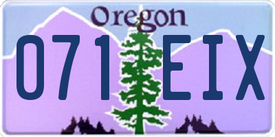 OR license plate 071EIX