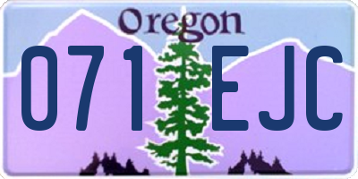 OR license plate 071EJC