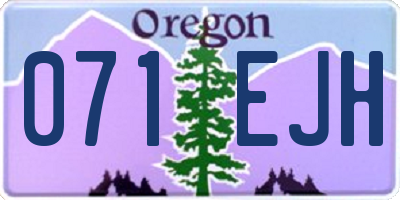 OR license plate 071EJH