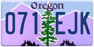 OR license plate 071EJK
