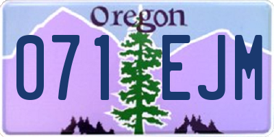 OR license plate 071EJM