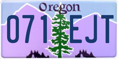 OR license plate 071EJT