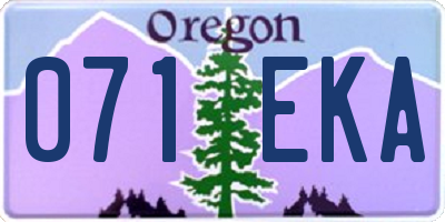 OR license plate 071EKA
